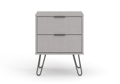 Augusta Grey 2 Drawer Bedside Cabinet