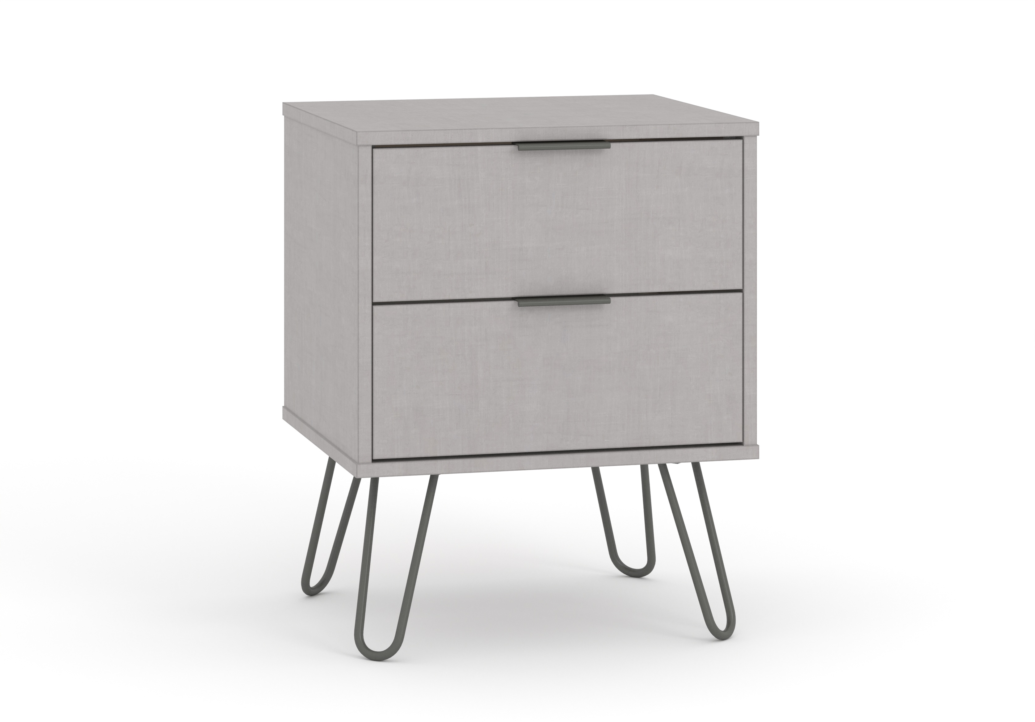 Augusta Grey 2 Drawer Bedside Cabinet