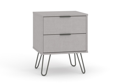 Augusta Grey 2 Drawer Bedside Cabinet