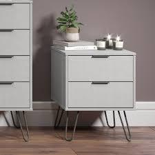Augusta Grey 2 Drawer Bedside Cabinet