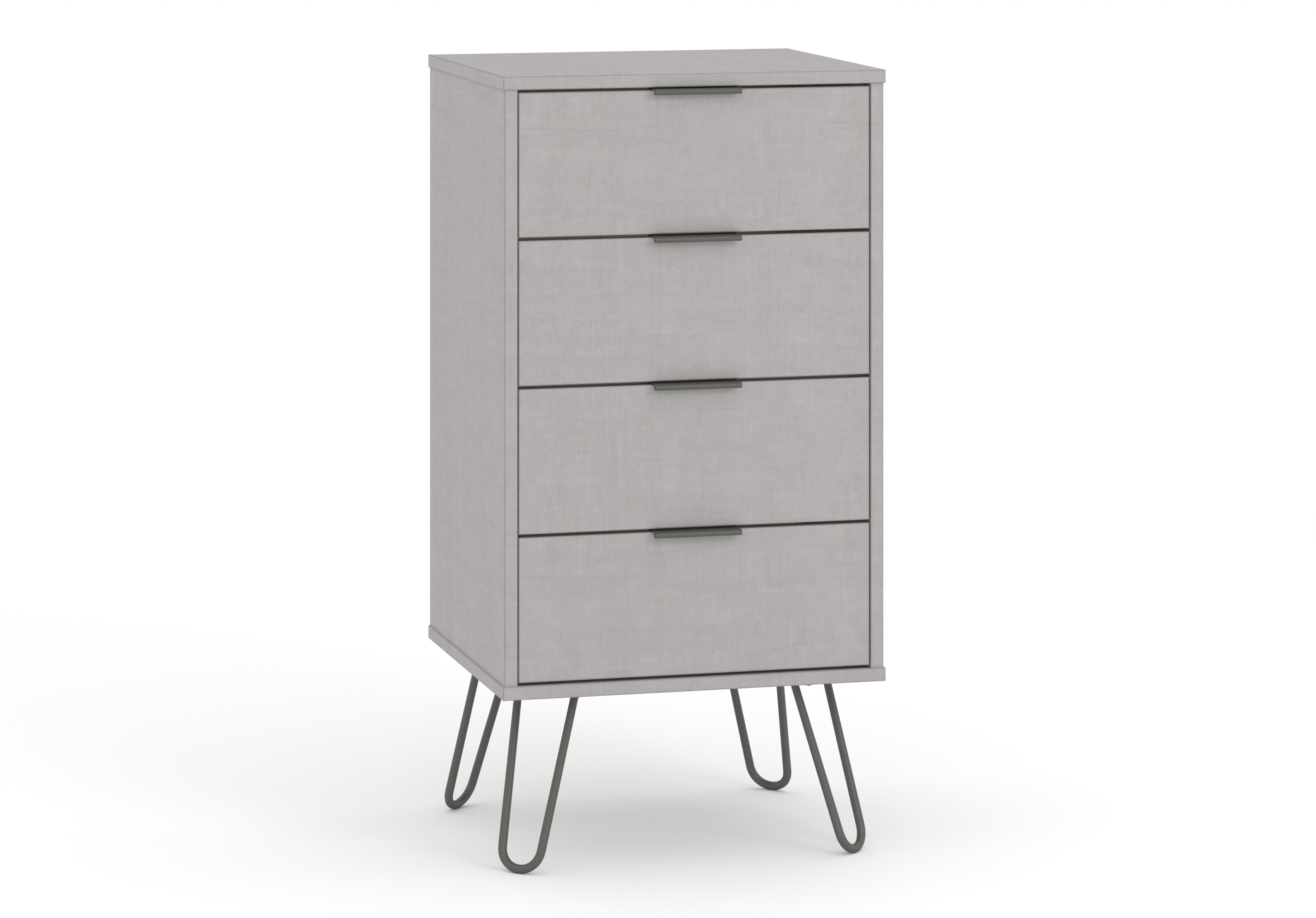 Augusta Grey 4 Drawer Narrow Chest Of Drawers