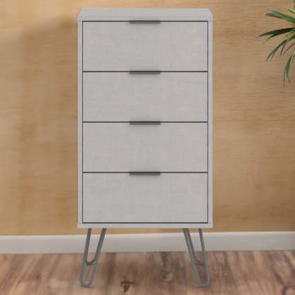 Augusta Grey 4 Drawer Narrow Chest Of Drawers