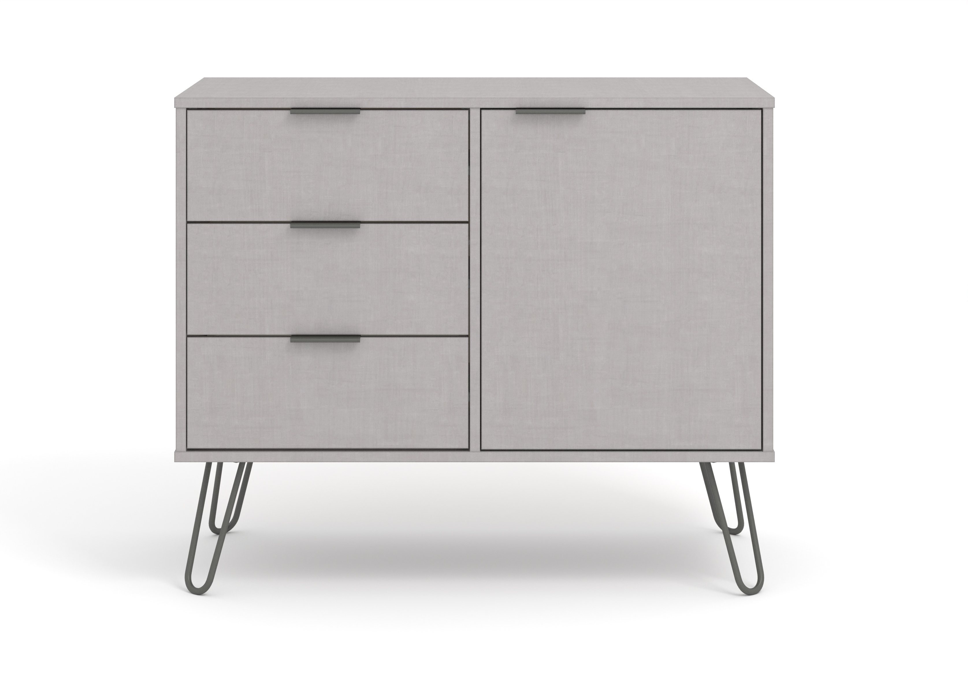Augusta Grey Small Sideboard With 1 Doors 3 Drawers