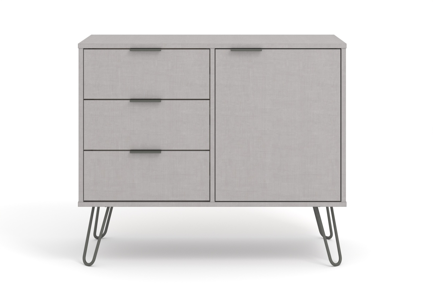Augusta Grey Small Sideboard With 1 Doors 3 Drawers