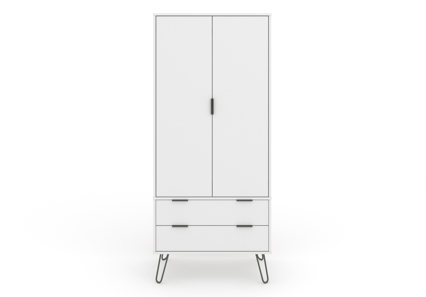 Augusta White 2 Door 2 Drawer Wardrobe