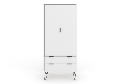 Augusta White 2 Door 2 Drawer Wardrobe