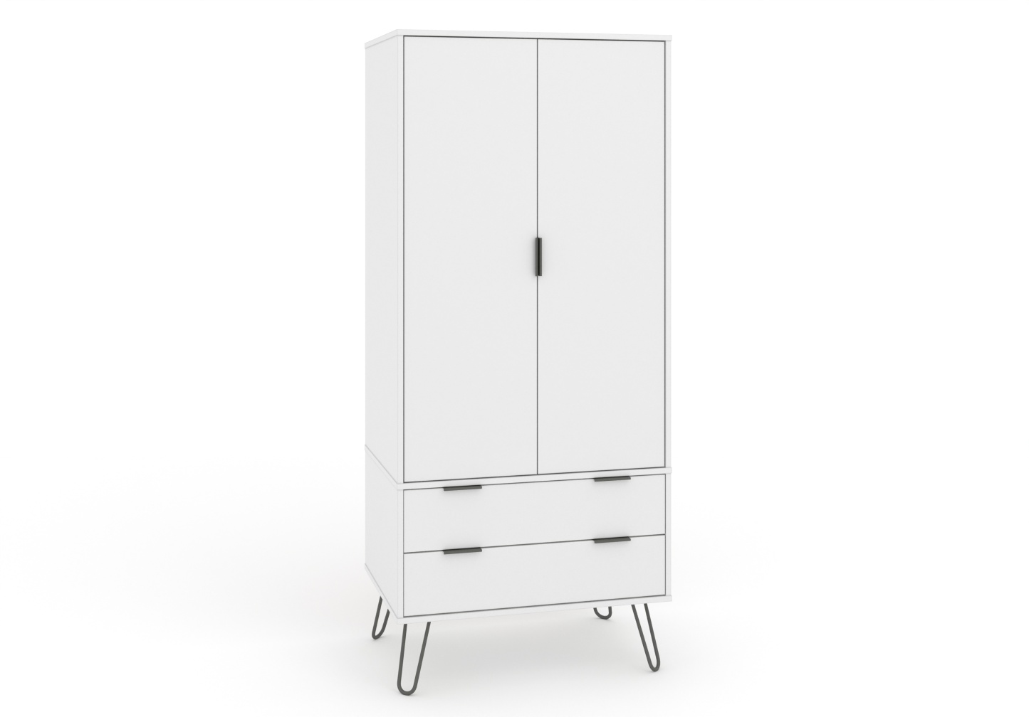 Augusta White 2 Door 2 Drawer Wardrobe