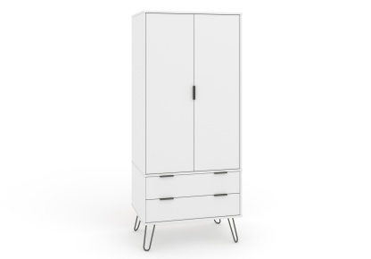 Augusta White 2 Door 2 Drawer Wardrobe