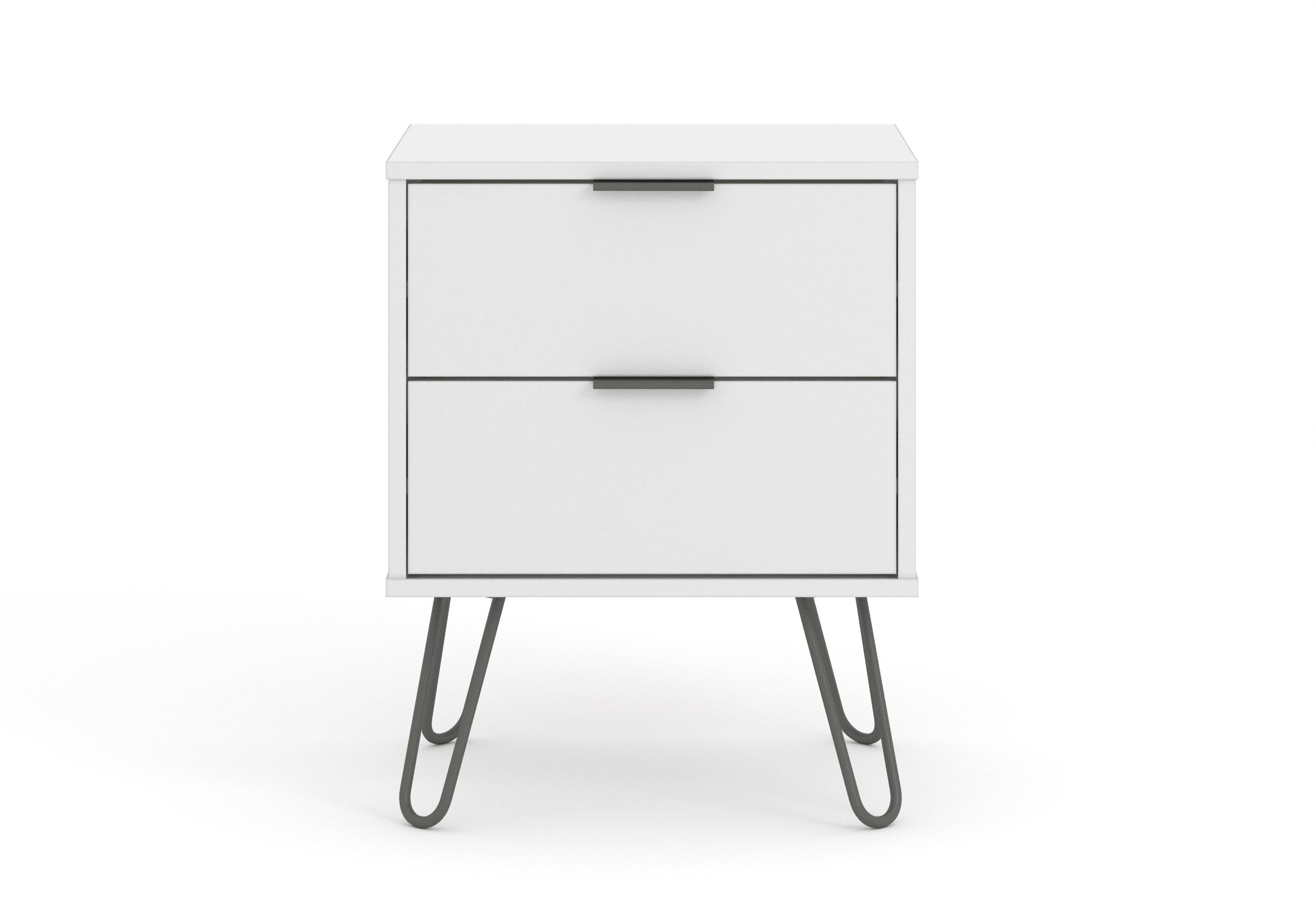 Augusta White 2 Drawer Bedside Cabinet