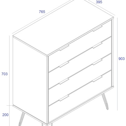 Augusta White 4 Drawer Chest Of Drawers