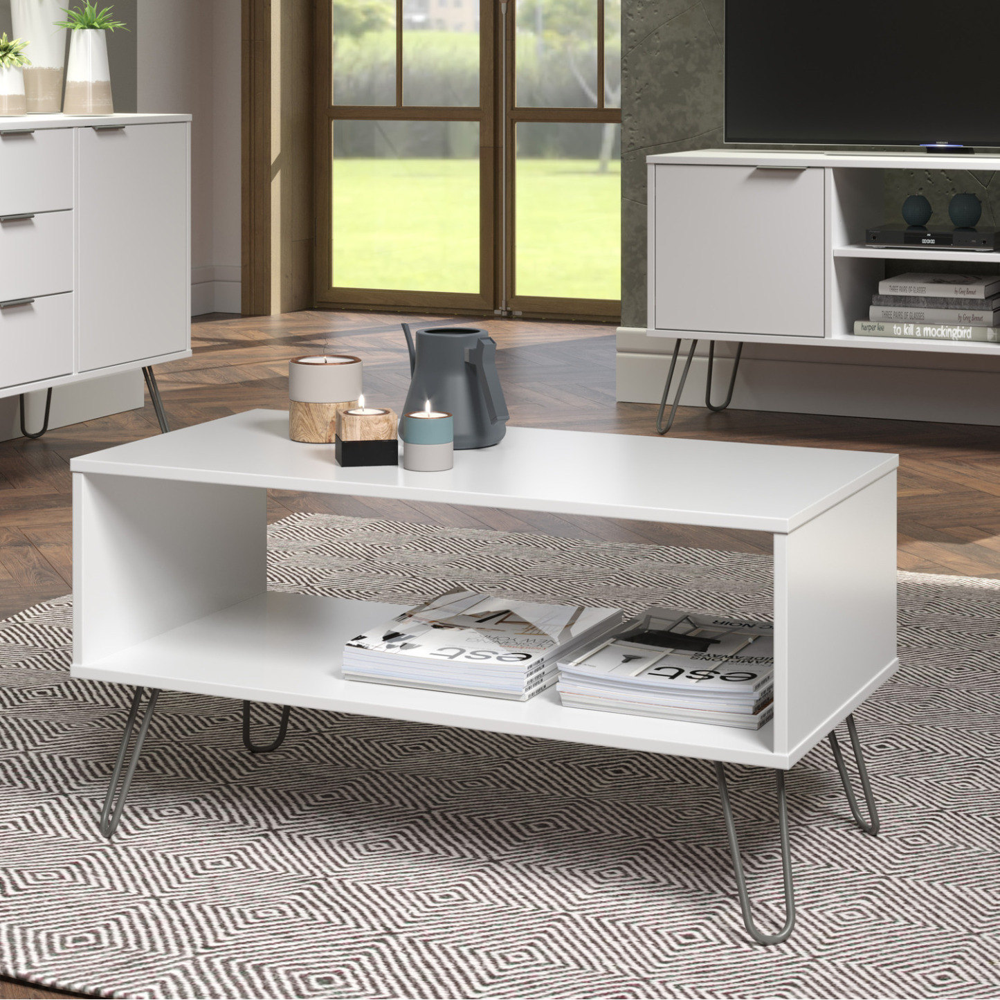 Augusta White Open Coffee Table