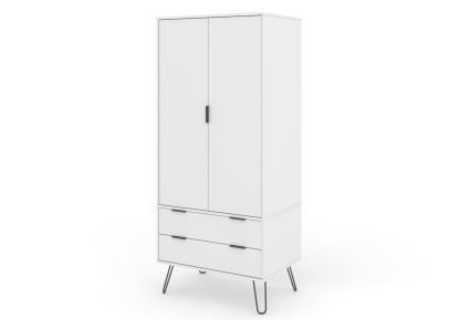 Augusta White 2 Door 2 Drawer Wardrobe