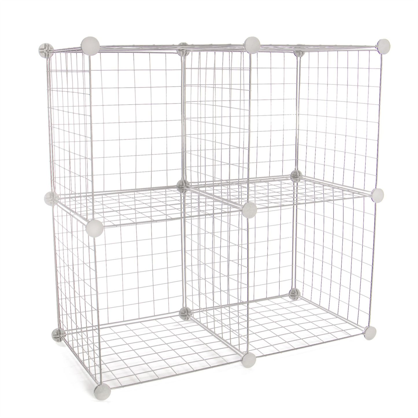 4 Cube Wire Storage Shelves White | Pukkr