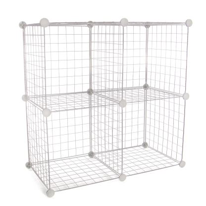 4 Cube Wire Storage Shelves White | Pukkr