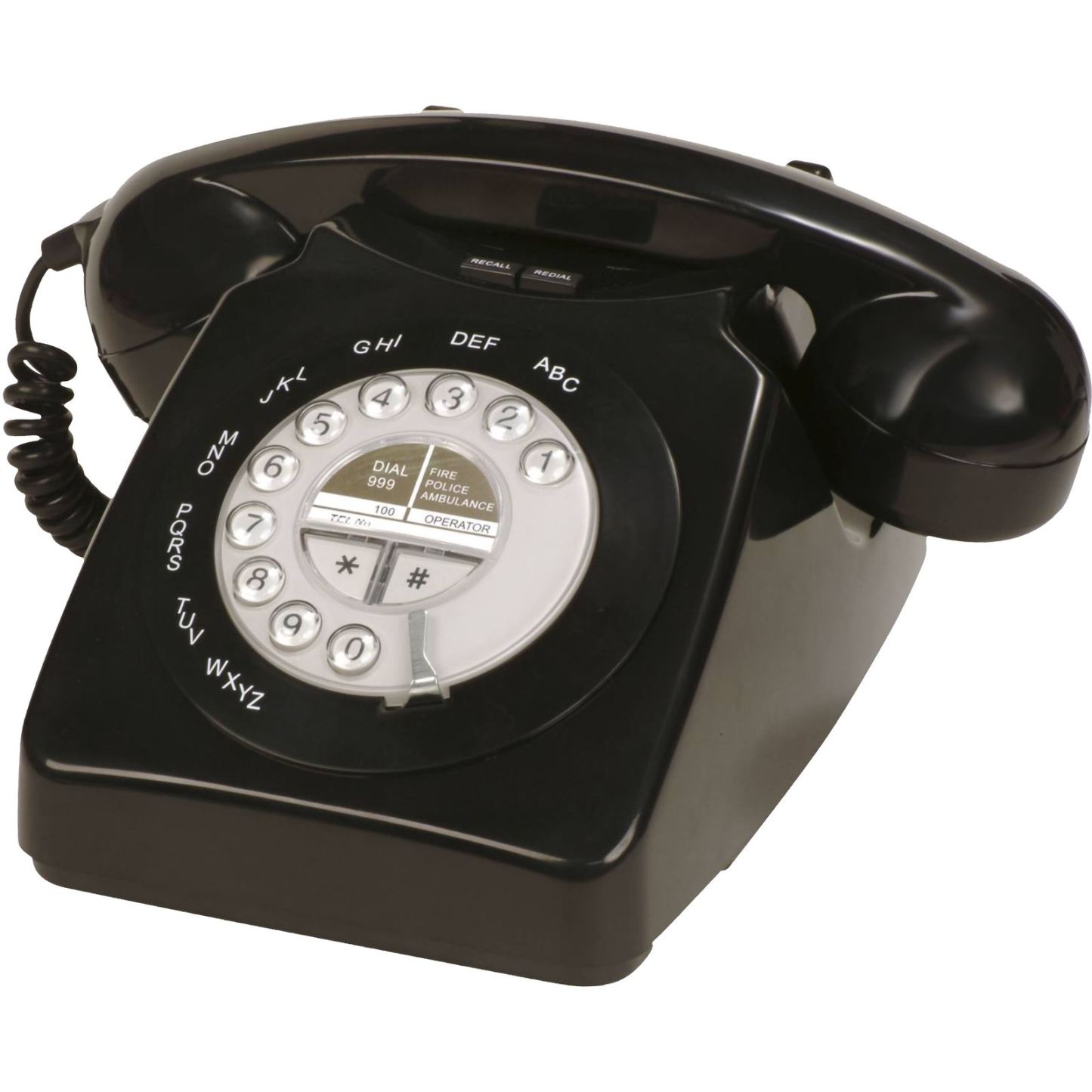 Binatone Black Retro 1971 Corded Telephone