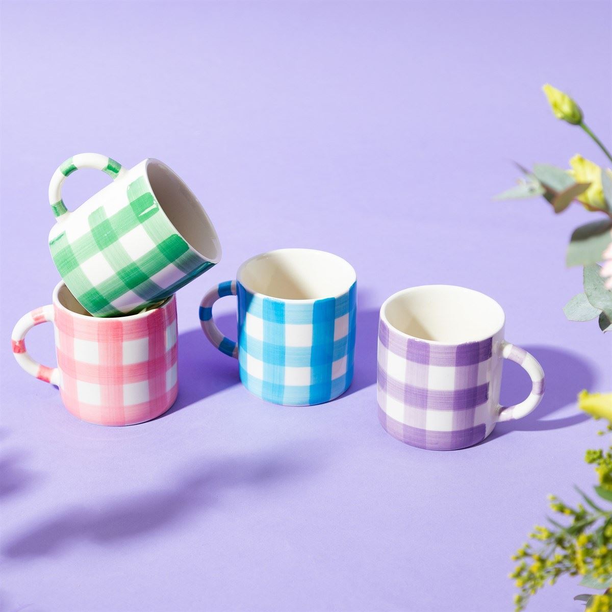 Sass & Belle Gingham Mug Pink