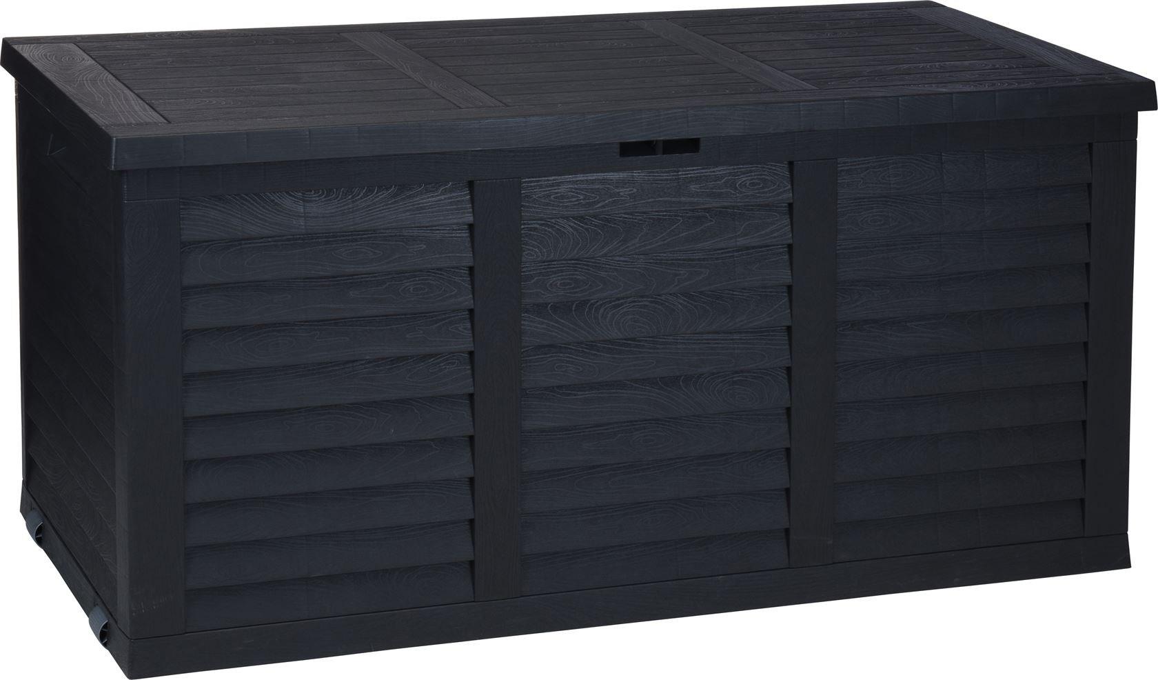 Garden Storage Box With Wheels 119cm x 52cm x 58cm | 300 Litre - Dark Grey