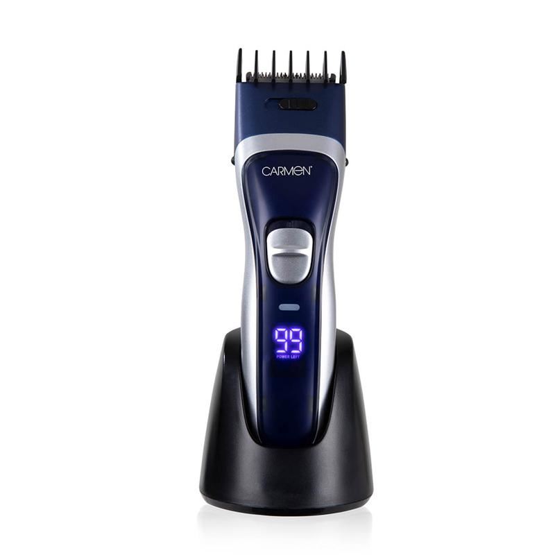Carmen Mens Signature Cordless Hair and Beard Trimmer with LED Display