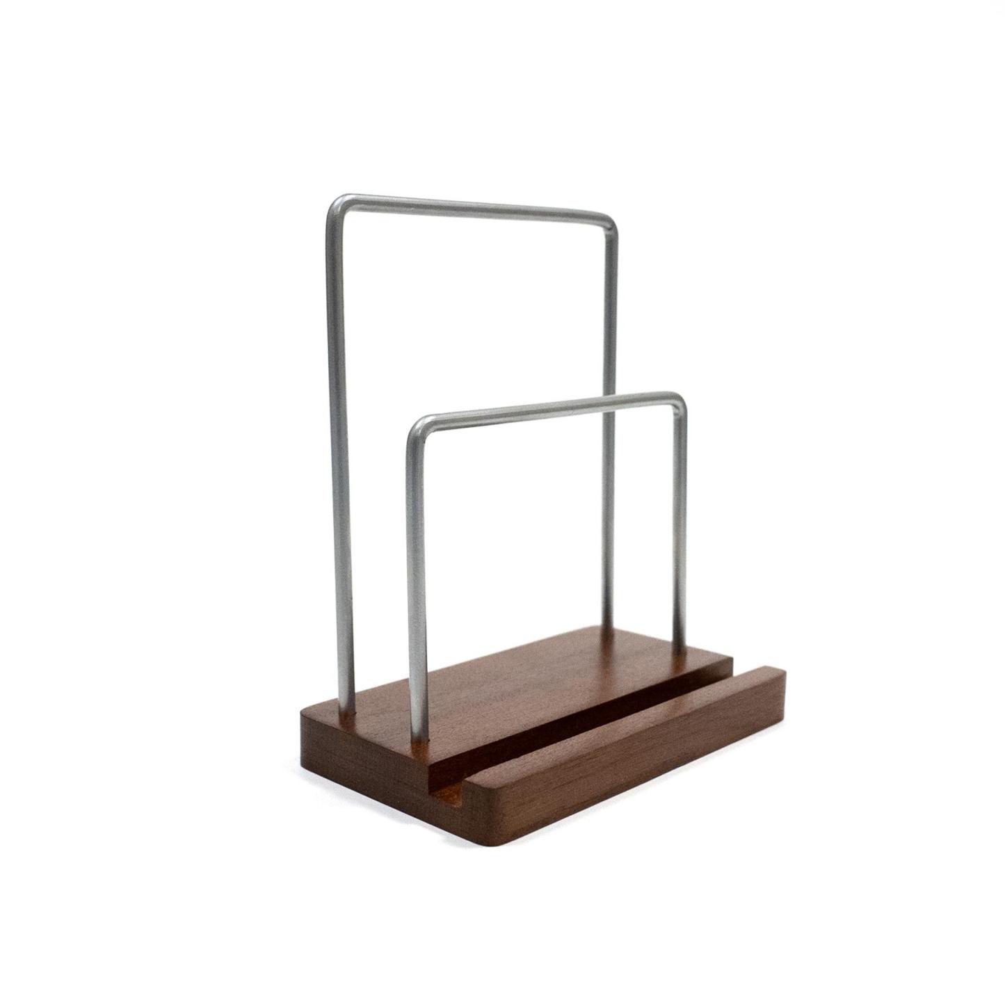Vinyl LP Display Stand & Shelf Walnut Finish | M&W