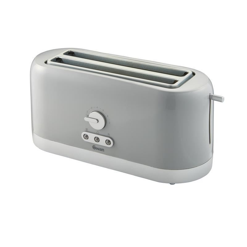 Swan Grey 4 Slice Long Slot Toaster