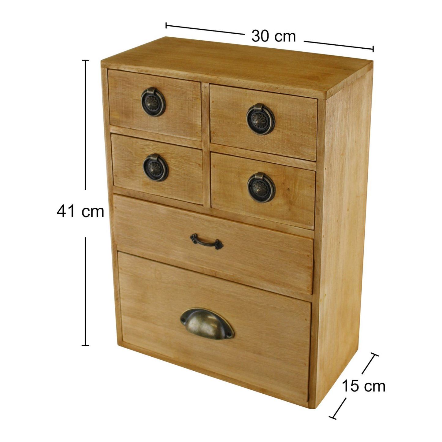 6 Drawer Storage Cabinet Assorted Size Drawers