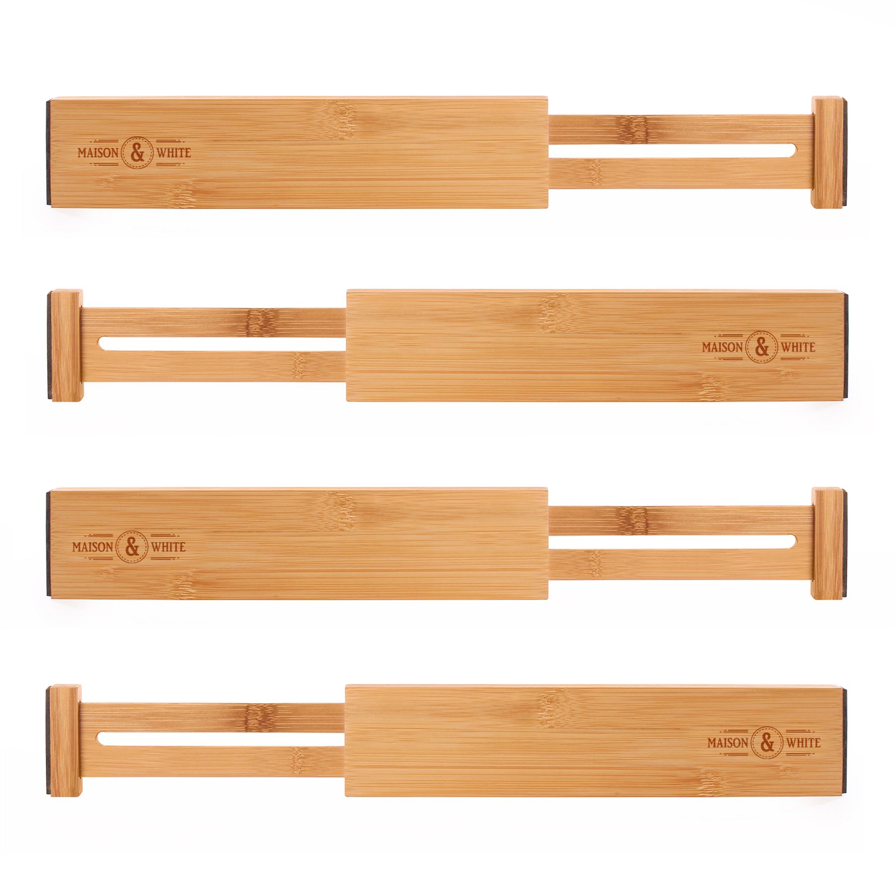 Bamboo Adjustable Drawer Dividers Pack of 4 - Small | M&W