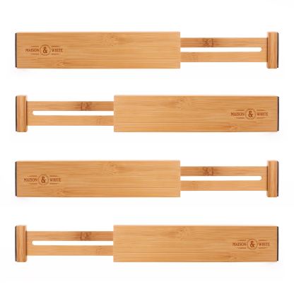 Bamboo Adjustable Drawer Dividers Pack of 4 - Small | M&W