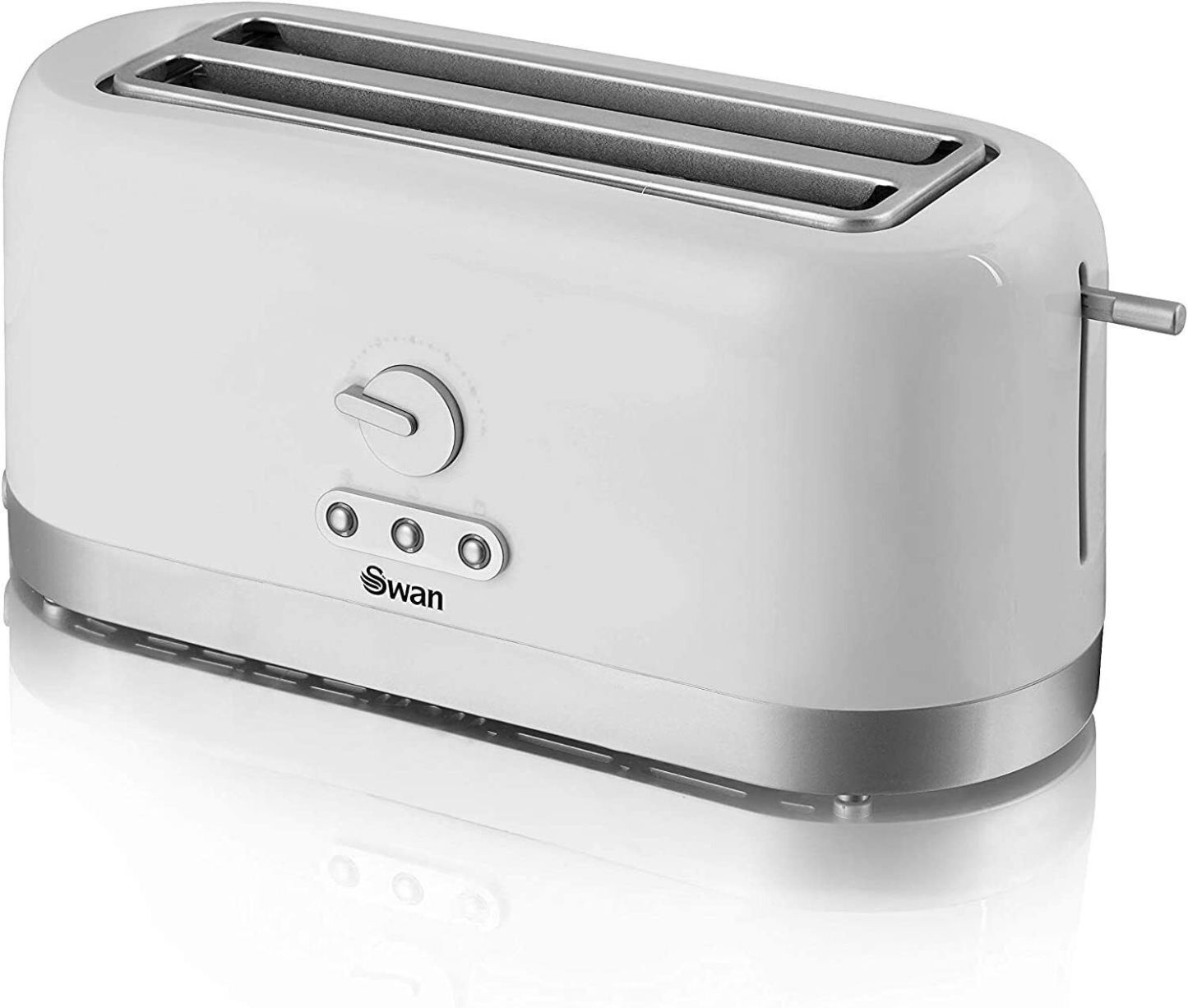 Swan White 4 Slice Long Slot Toaster