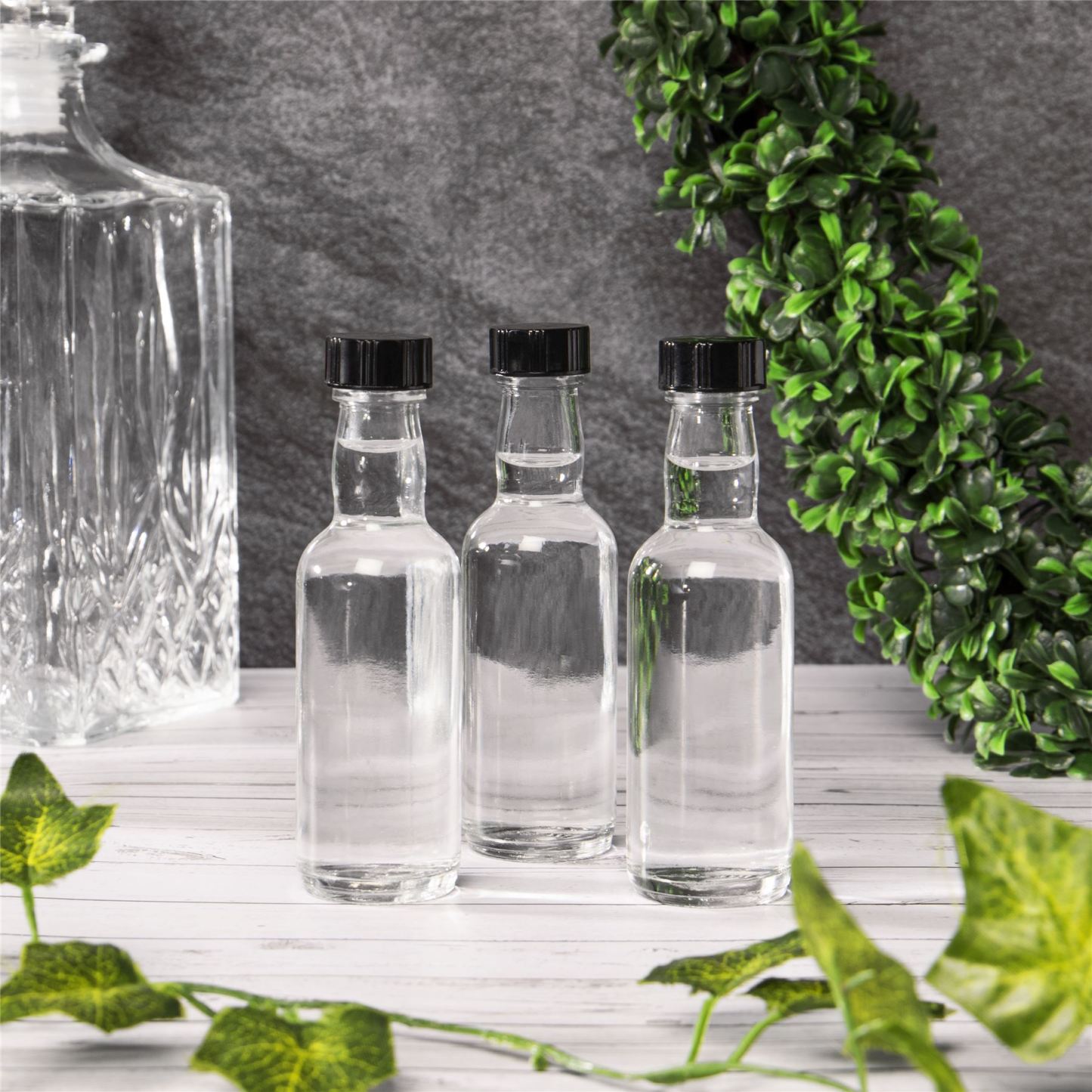 Miniature Glass Spirit Bottle - Pack of 50 | Pukkr