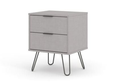 Augusta Grey 2 Drawer Bedside Cabinet