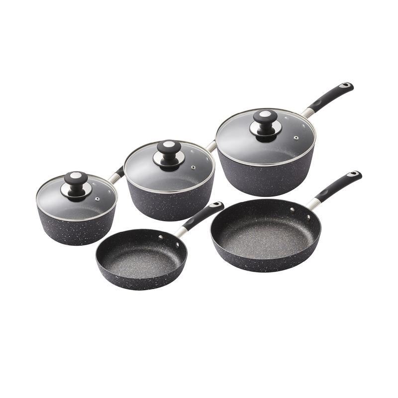 Tower Precision 5 Piece Non-Stick Pan Set Black