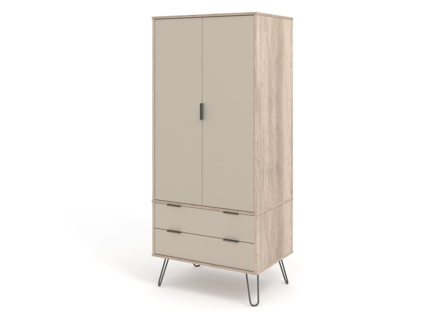 Augusta Driftwood 2 Door 2 Drawer Wardrobe