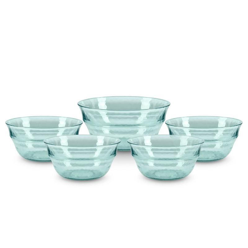 Tower Fresco Reusable Plastic Serving Bowl Set Turquoise