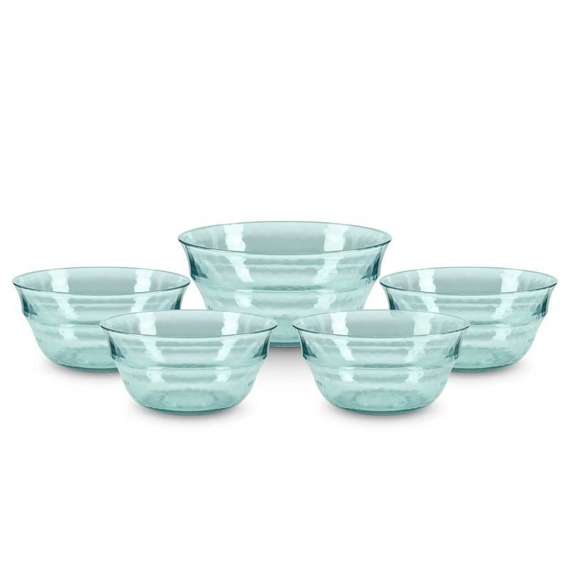 Tower Fresco Reusable Plastic Serving Bowl Set Turquoise