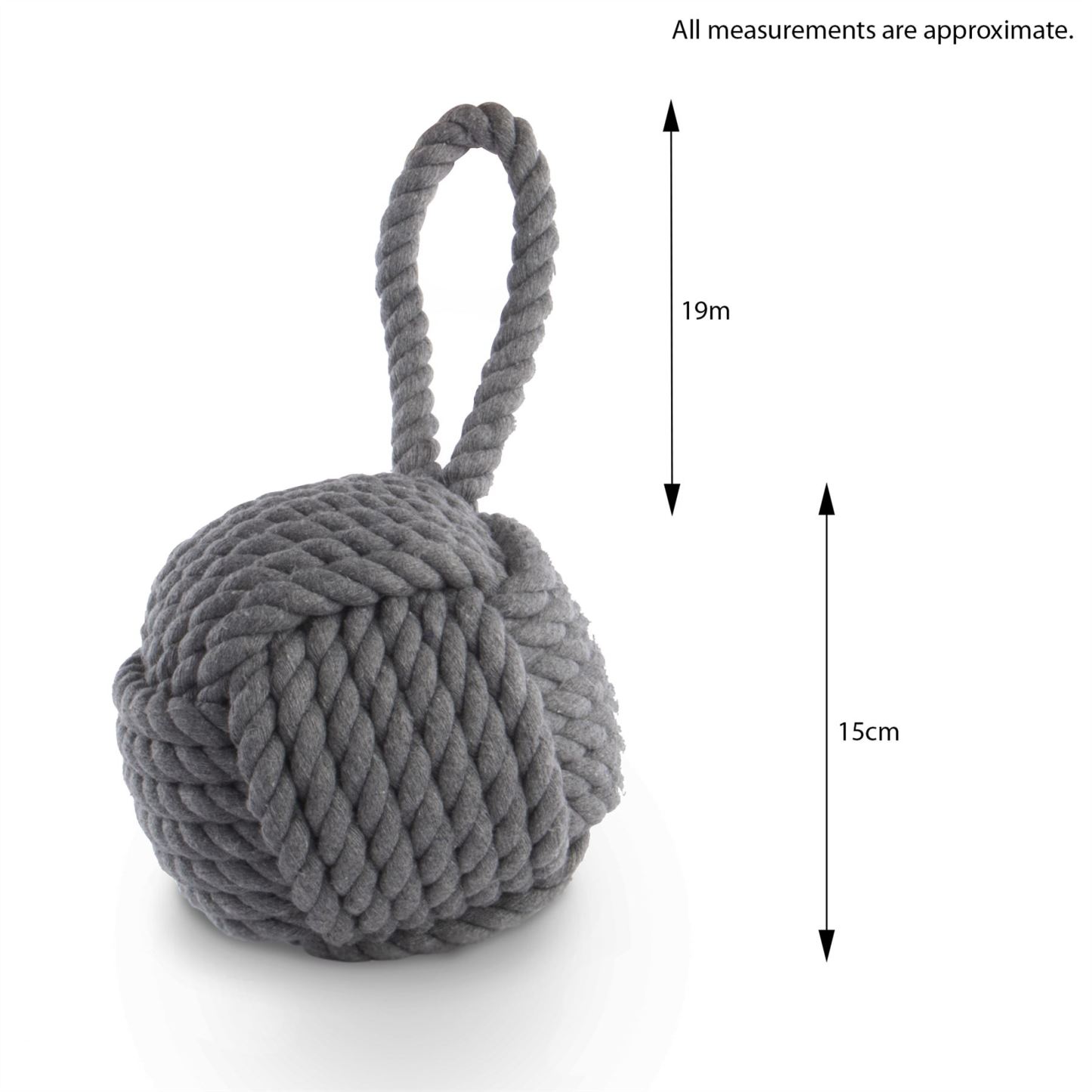 Rope Knot Door Stop Grey | M&W