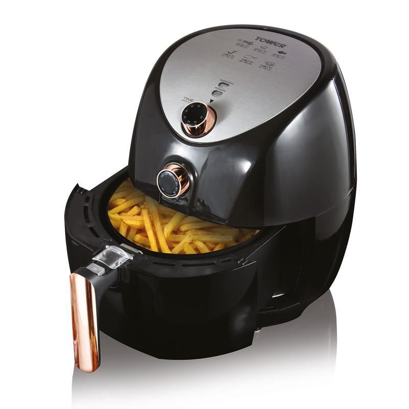 Tower Rose Gold 1500W 4.3L Manual Air Fryer UK Plug