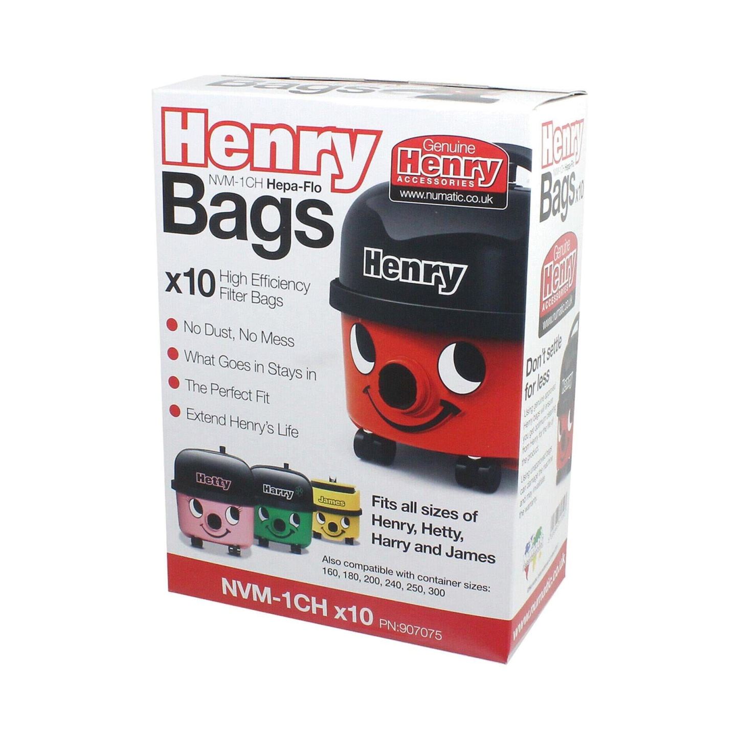 Numatic NVM-1CH Henry Hoover 10 Cleaner Bags