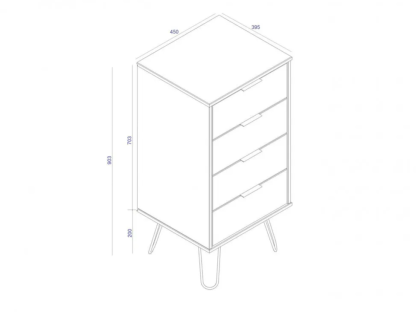 Augusta Driftwood 4 Drawer Narrow Chest Of Drawers