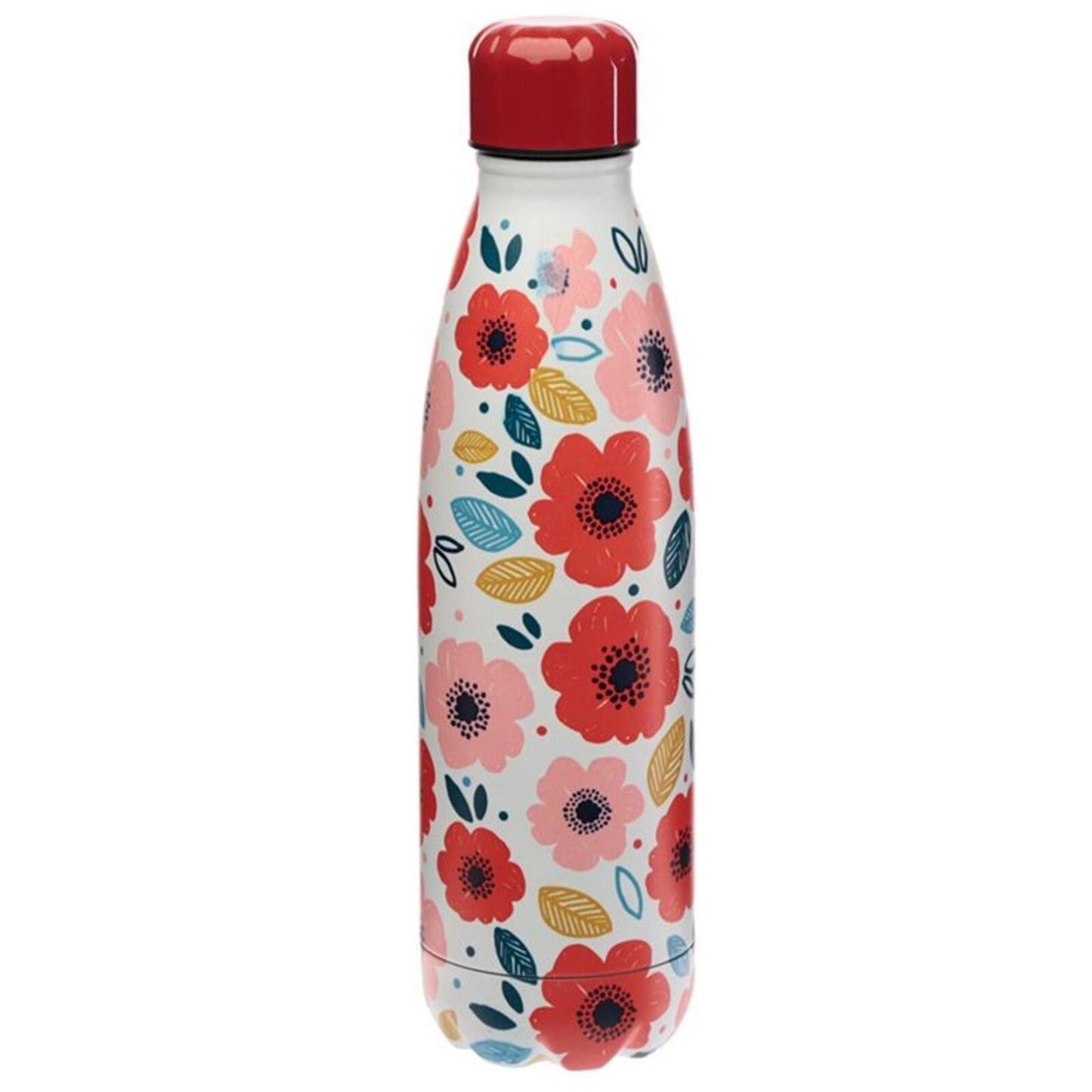 Poppy Fields Reusable Stainless Steel Hot & Cold Thermal Insulated Drinks Bottle 500ml