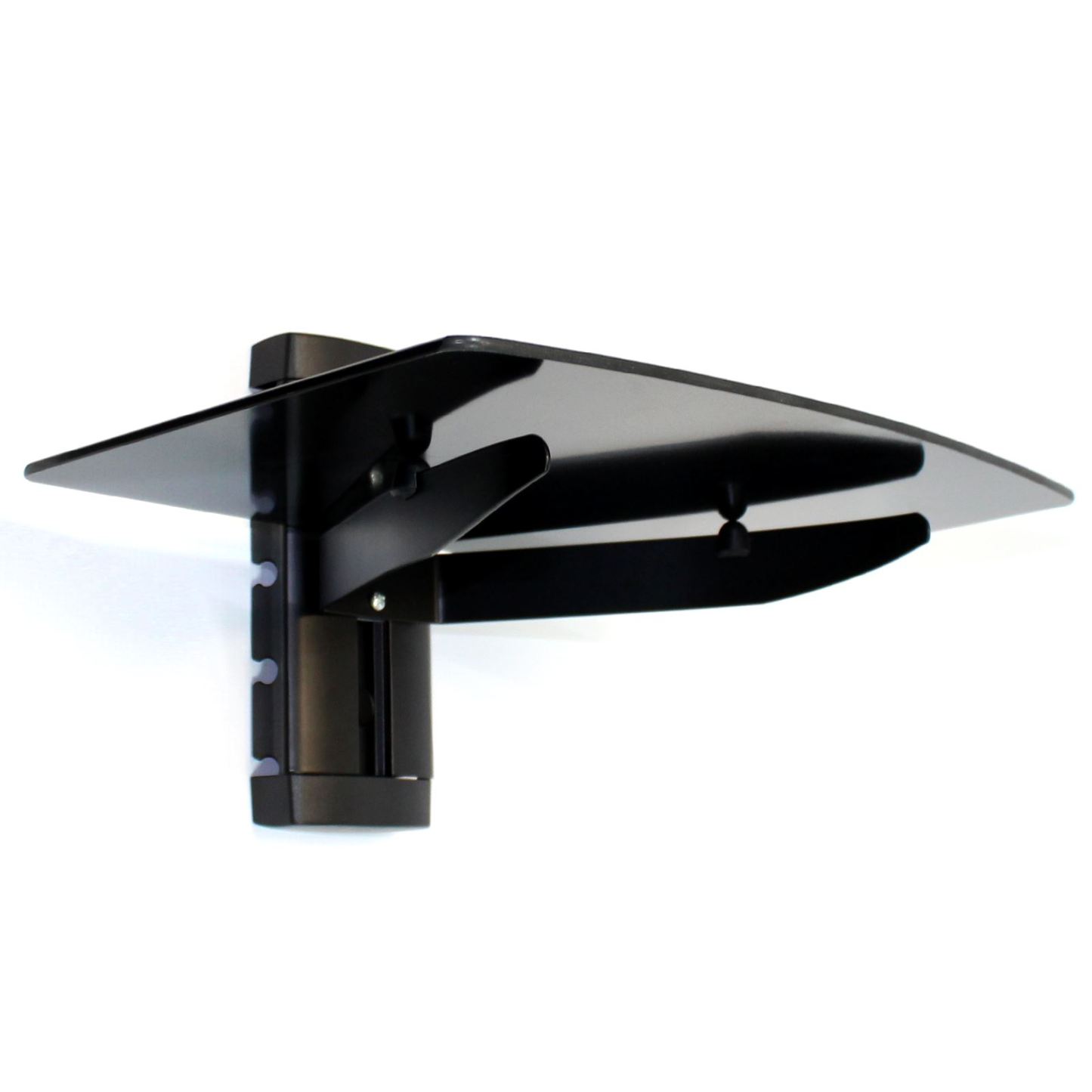 Tempered Black Glass Floating Shelf 1 Tier | M&W