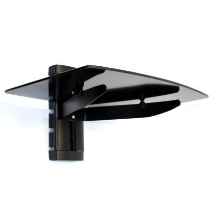 Tempered Black Glass Floating Shelf 1 Tier | M&W