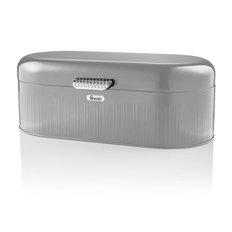 Swan Long Grey Retro Bread Bin