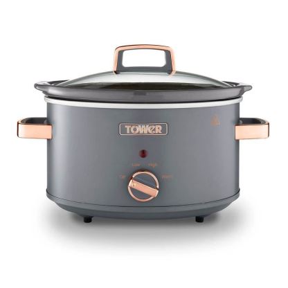 Tower Grey & Rose Gold Cavaletto 3.5 Litre Slow Cooker