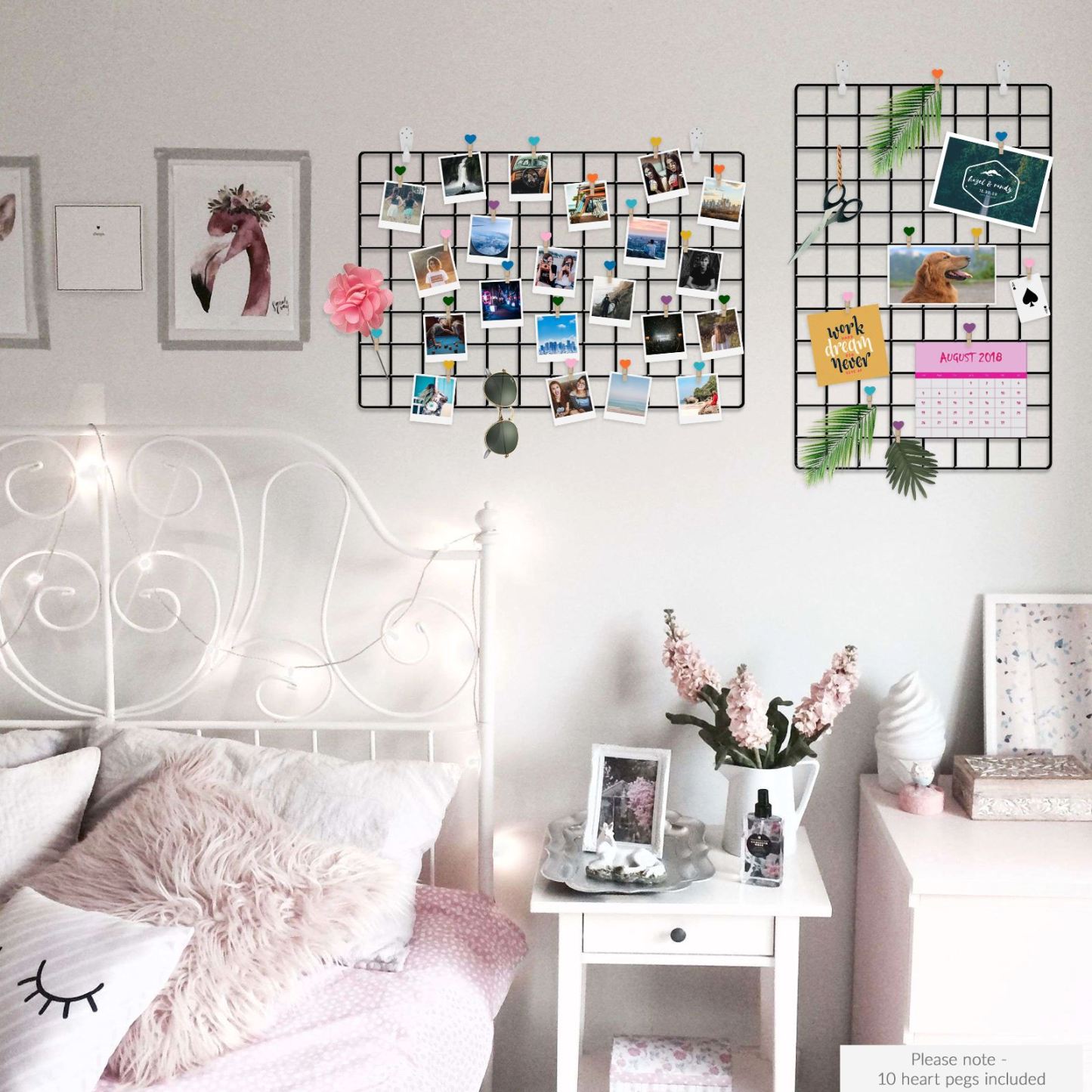 Hanging Grid Organisation & Photo Wall Panels - Pack of 2 Black | Pukkr