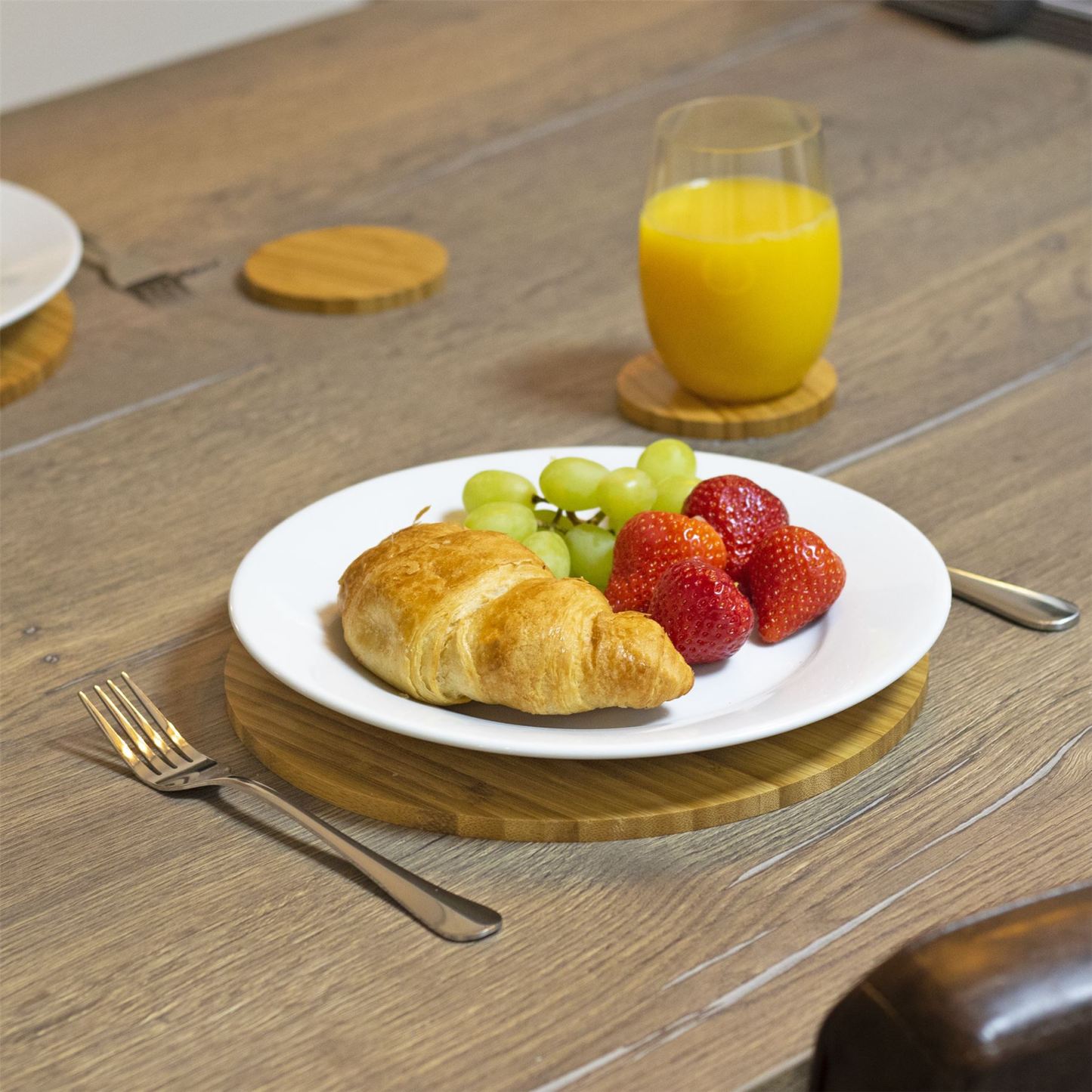 Bamboo Circle Placemats & Coasters - Set of 4 | M&W