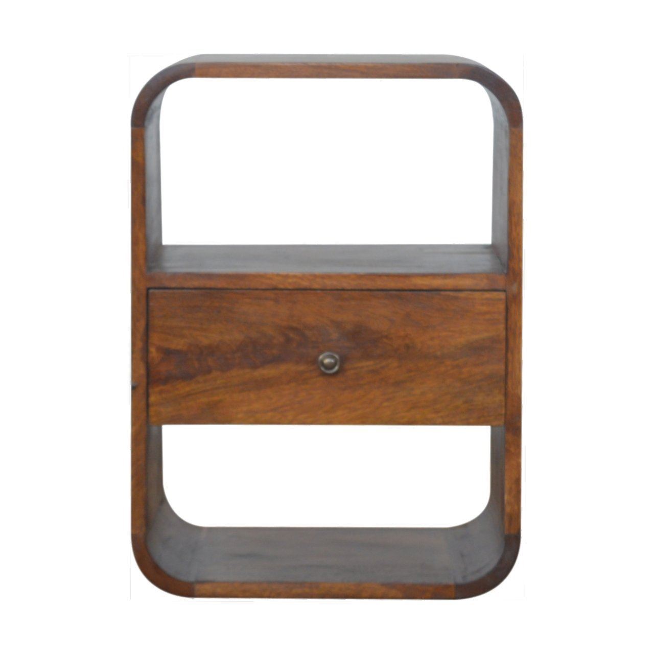 Artisan Chestnut Curved Edge Bedside Table