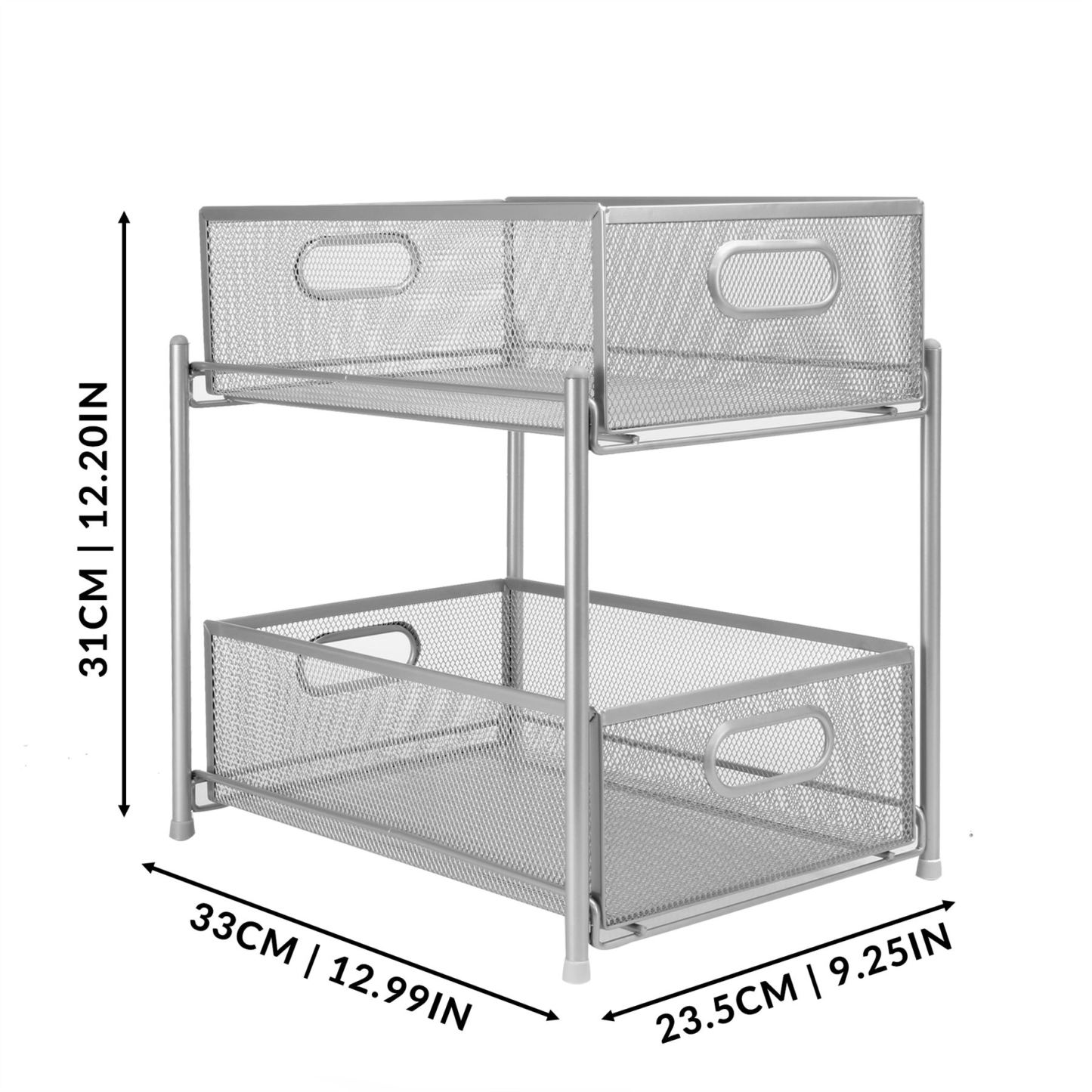2 Tier Sliding Steel Shelves | M&W