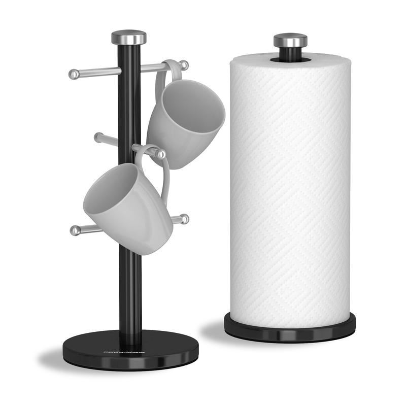 Morphy Richards Accents Mug Tree Towel Pole Set Black