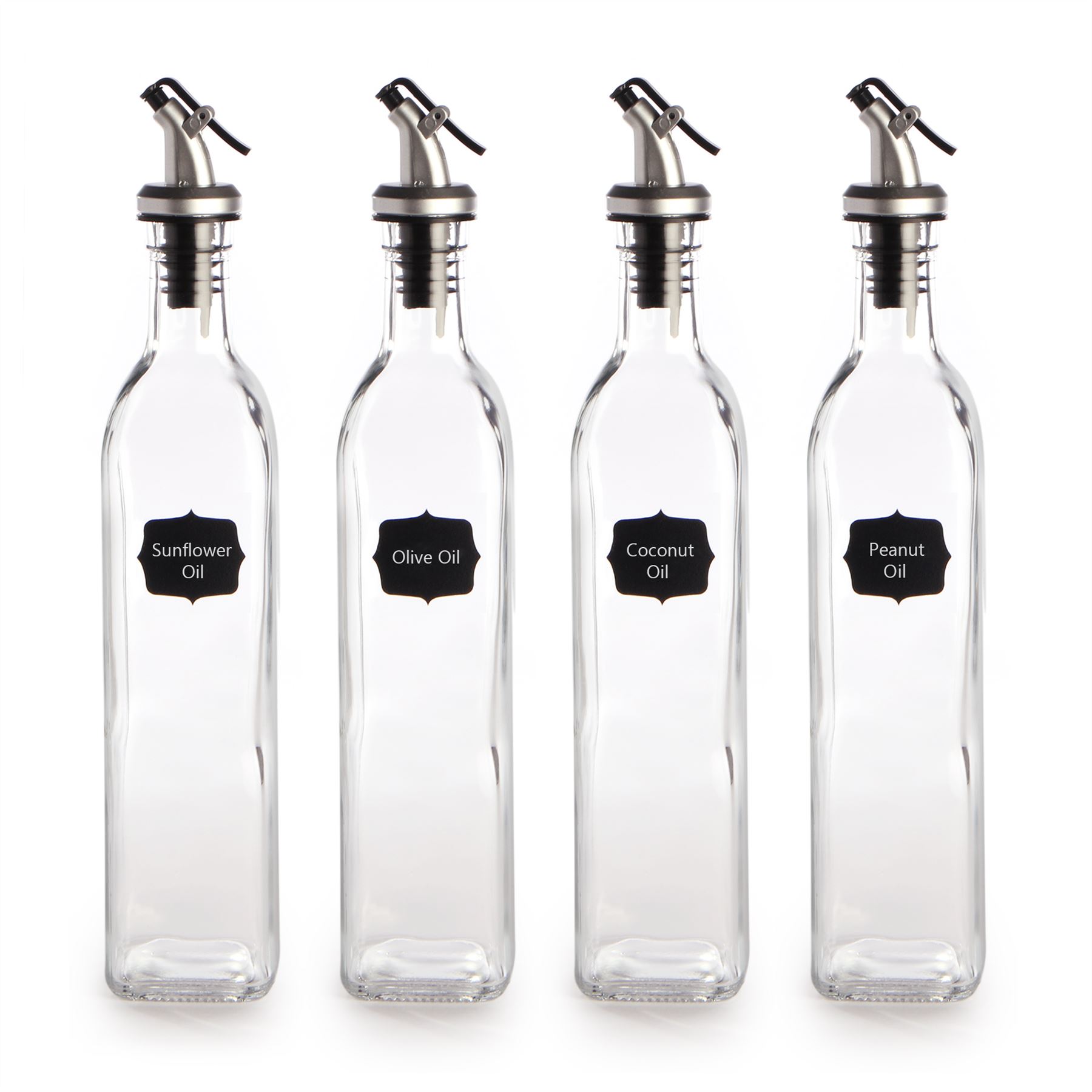 Oil and Vinegar Dispenser Bottles - 500ml Pack of 4 | M&W