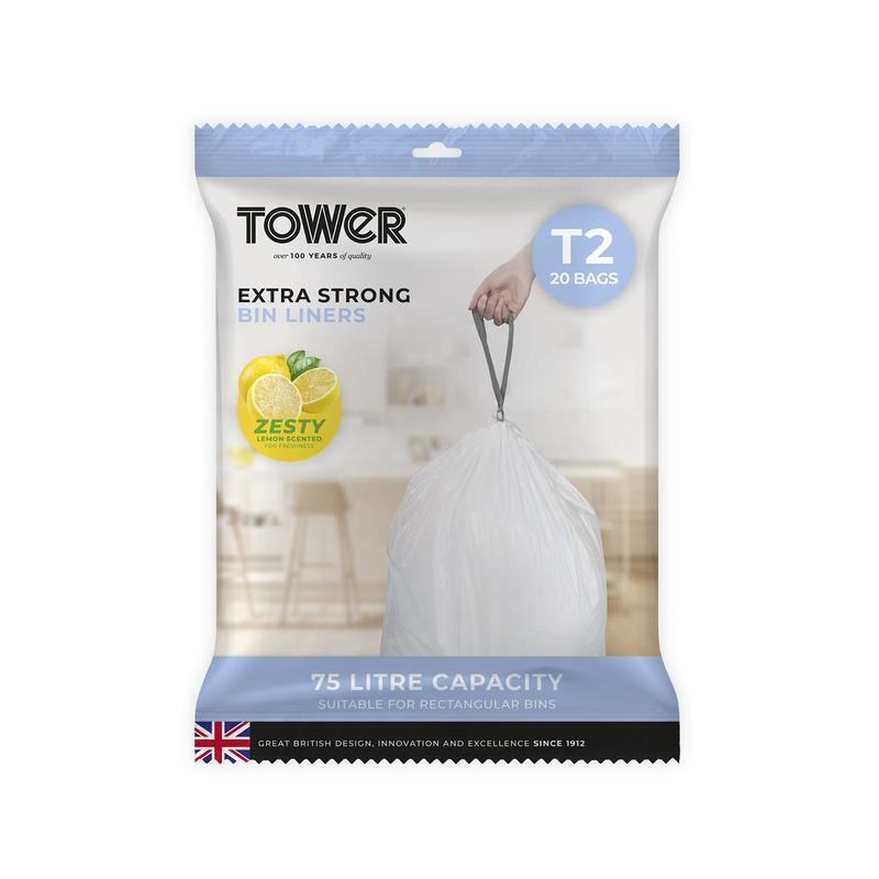 Tower 75L Lemon Scented x20 Bin Liners